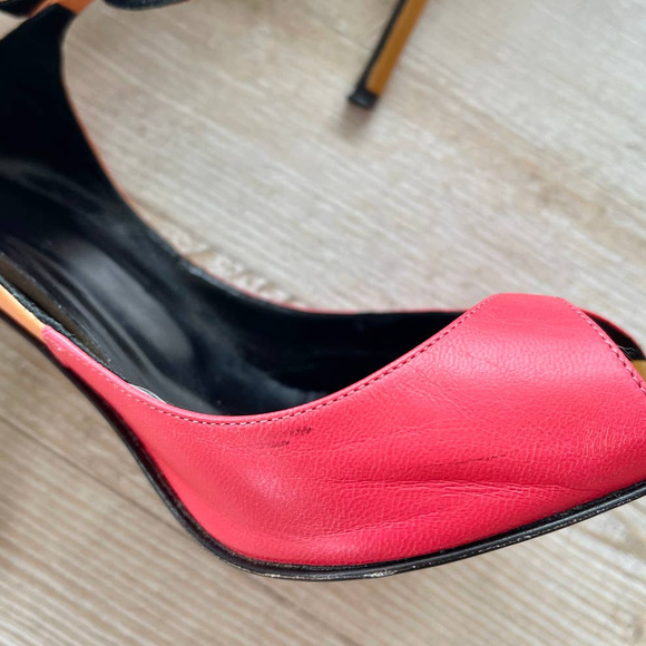 Pierre Hardy Colorblock Peep Toe Stiletto Pumps | Size 38 - Picture 3 of 11